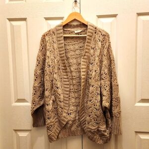 ee:some Women’s Comfy Open Front Oversized Cardigan Crochet-Size S\M- NWOT